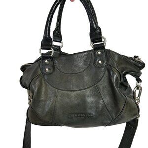Liebeskind Berlin Charcoal Black Satchel Crossbody Bag Supple Leather
